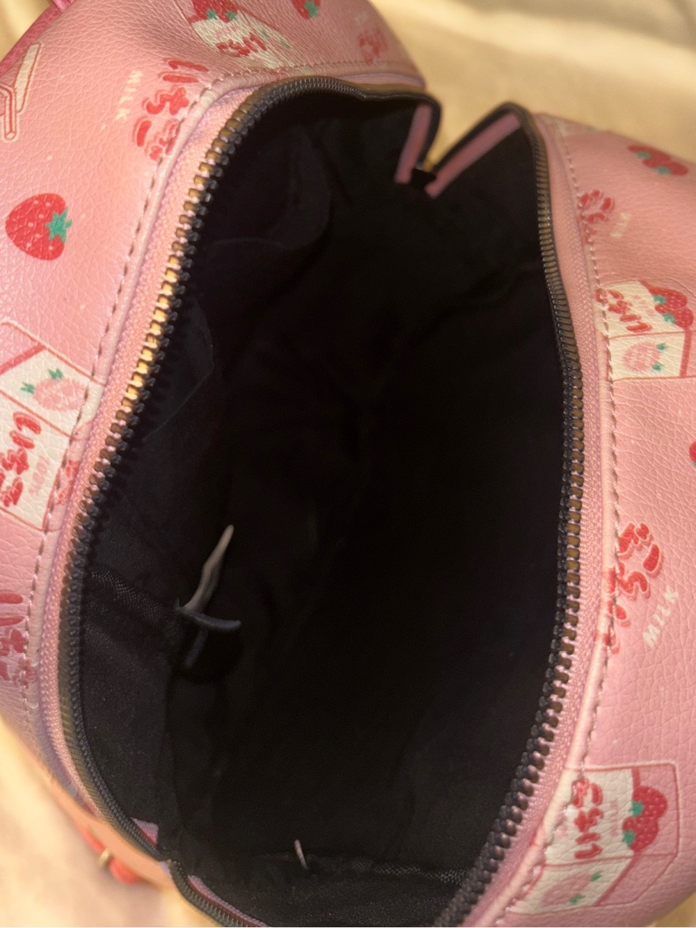 Hot Topic Strawberry Milk Mini Backpack Kawaii Pink Faux Leather Bag - Picture 5 of 8